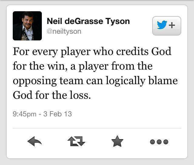 If Players Credit God For Wins Then They Can Blame Him For Losses